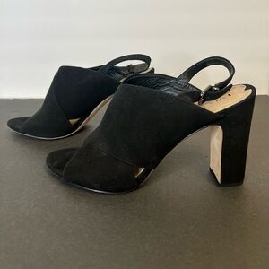 Via Spiga Black Suede Slingback Crossover Heels, 9.5M